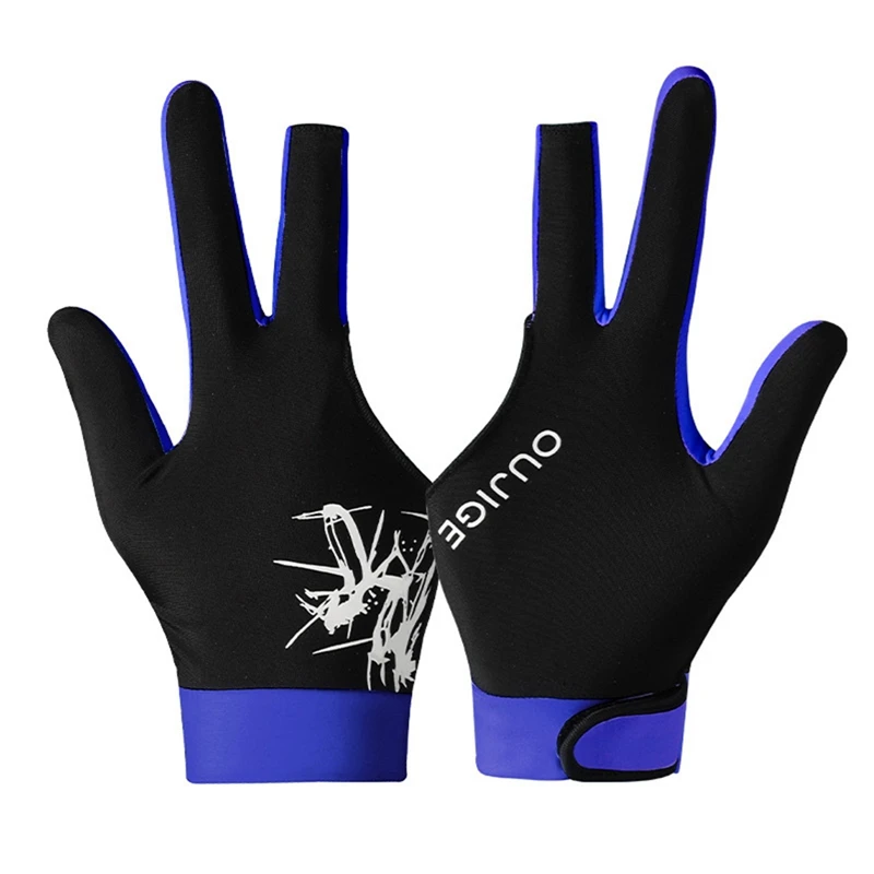 Elastic Polyester Fiber Billiards Gloves Antiskid Breathable Three Finger Gloves Thickening Mesh Surface Billiards Accessories