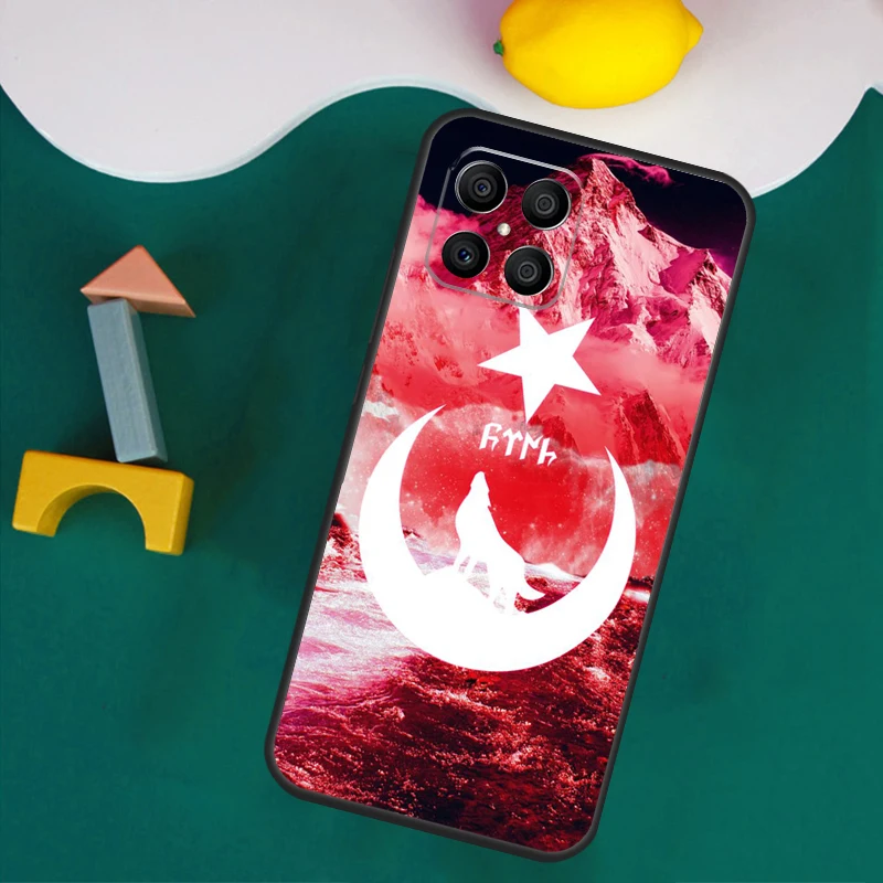 حافظة علم تركيا لهاتف Honor Magic 7 5 6 Lite Honor 200 Pro 50 70 90 Lite X9a X8a X8 X9 X8b X9c X9b