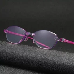 Anti-Blue Light Reading Glasses for Women Rimless presbyopia glasses +1.0 To +4.0