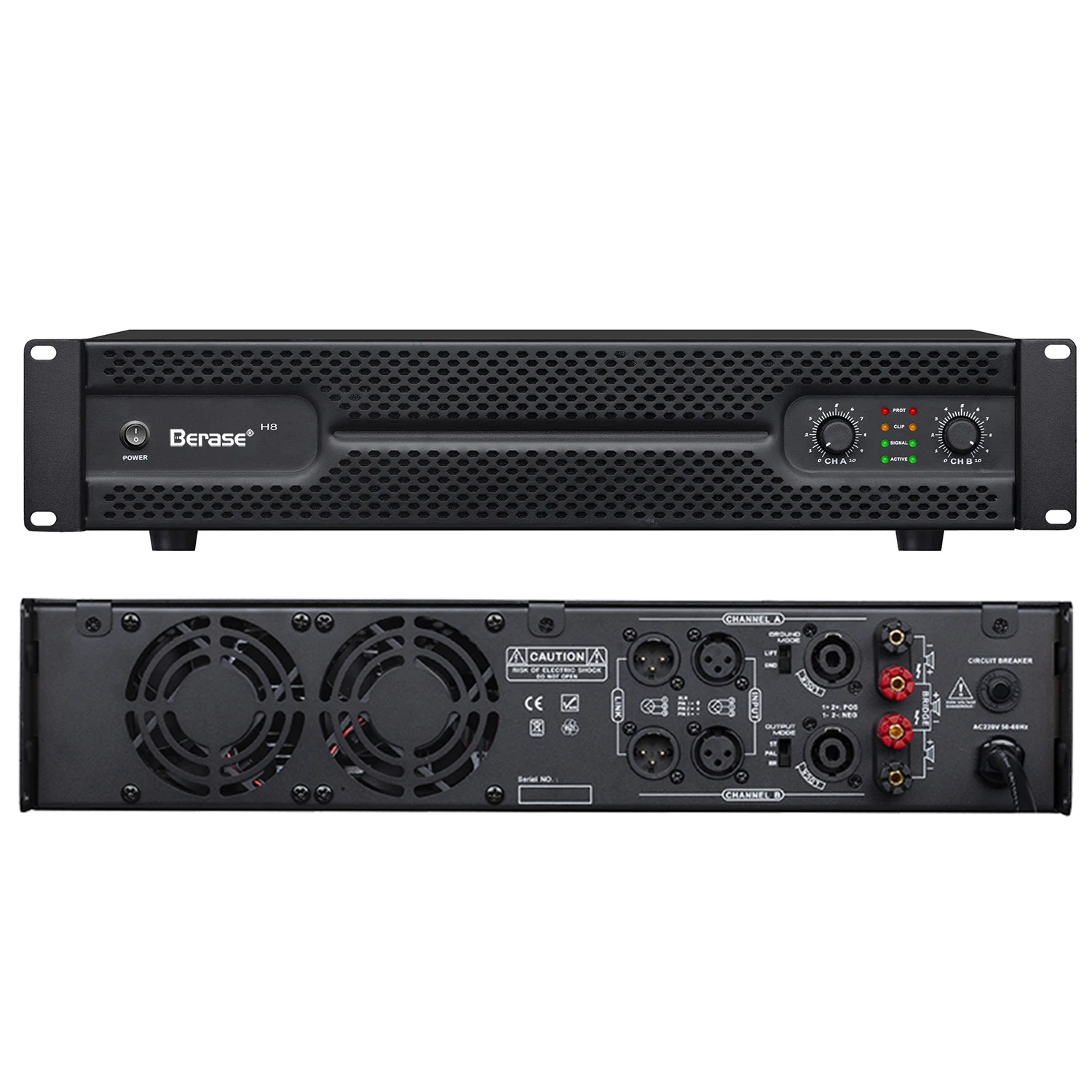 H8 Commercial Grade High Power 2x800W 8 Ohm Stereo Amplifier for Professional PA System Subwoofer Installation Rack Mount 2U
