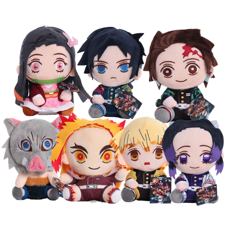 Devil\'s Blade Series Anime Plush Stuffed Toys Demon Slayer Cartoon Figures Manga Soft Dolls Tanjirou Nezuko Baby Birthday Gifts