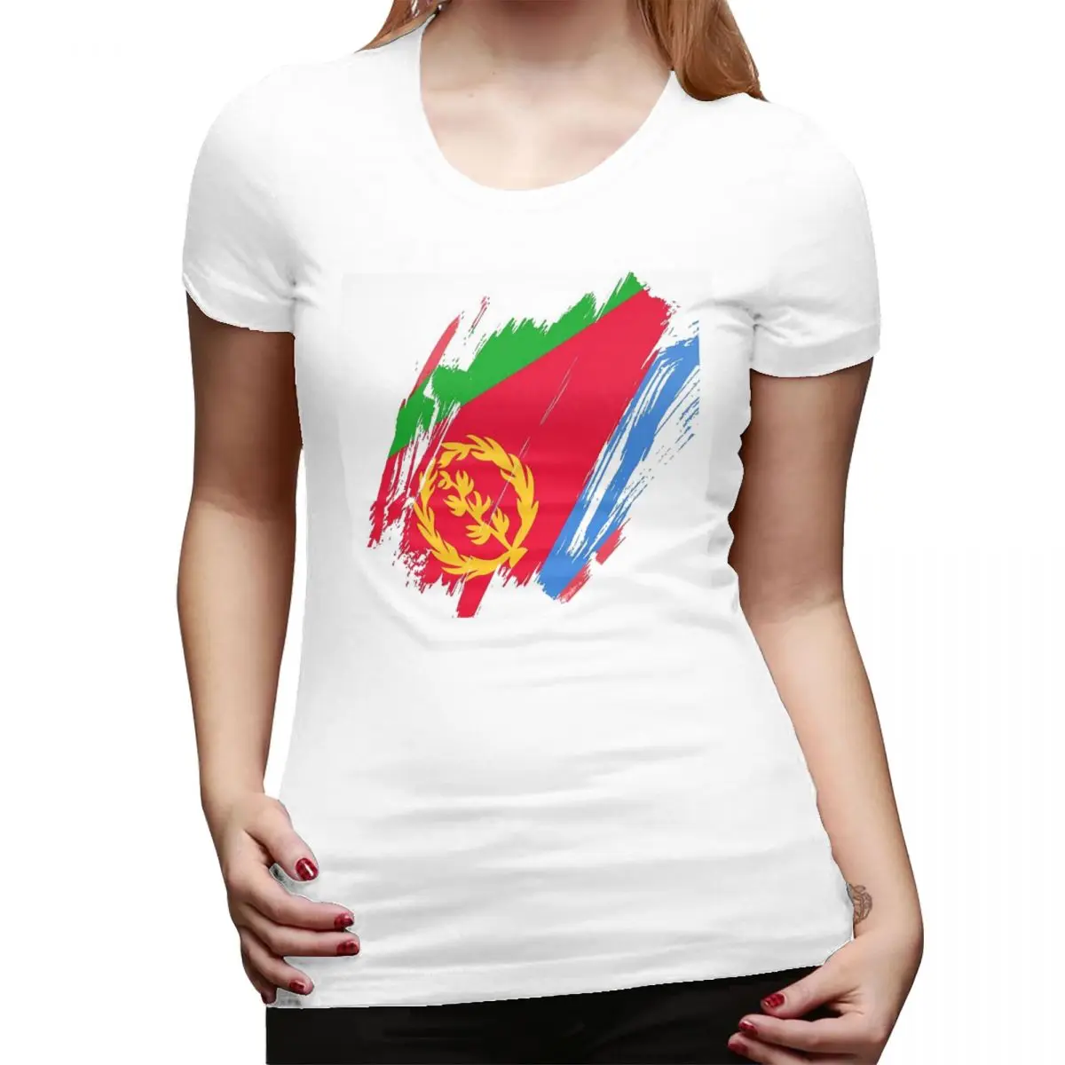 

Флаг Эритреи гордая футболка Эритреи для женщин уличная одежда с круглым вырезом футболки женские футболки короткая летняя одежда топы