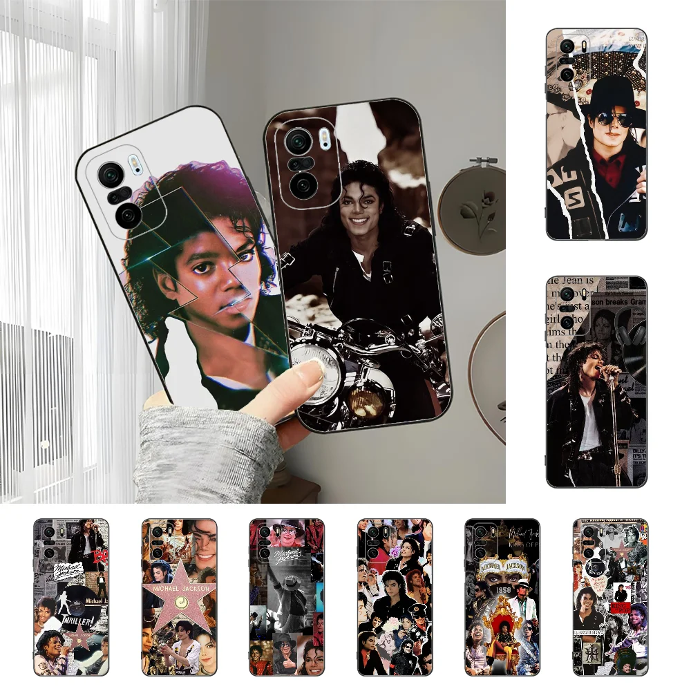 M-Michael Jackson Legendary Singer Phone Case For Xiaomi 11 Redmi Note 11 5G 8T 9A 9 10T Note8Pro Note9 12SUltra Black Case