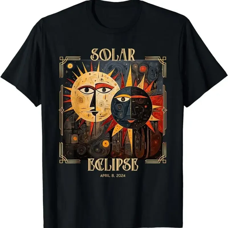 Art Solar Eclipse T Shirt 2024 Sun Totality April 8th America