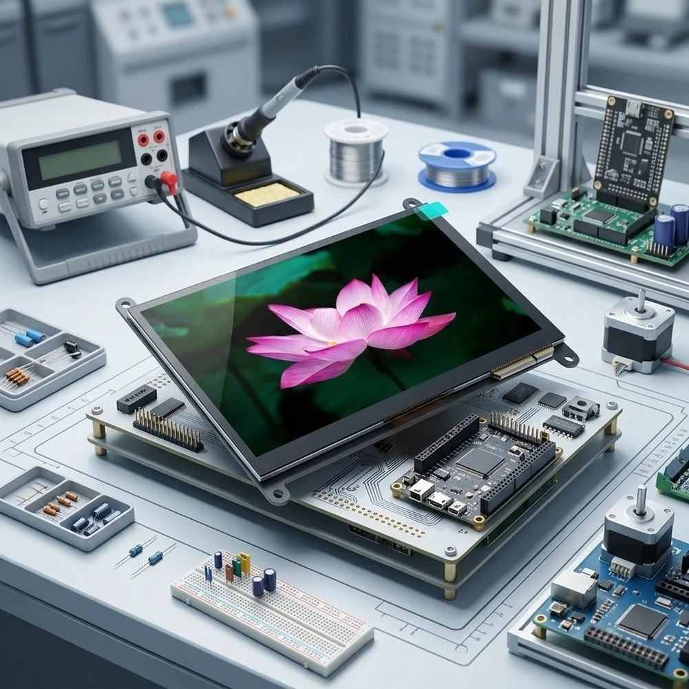 For STM32 Compatible 7 Inch For RGB LCD Module with Capacitive Touch Panel Offering 1024x600 IPS or 800x480 Resolution Options