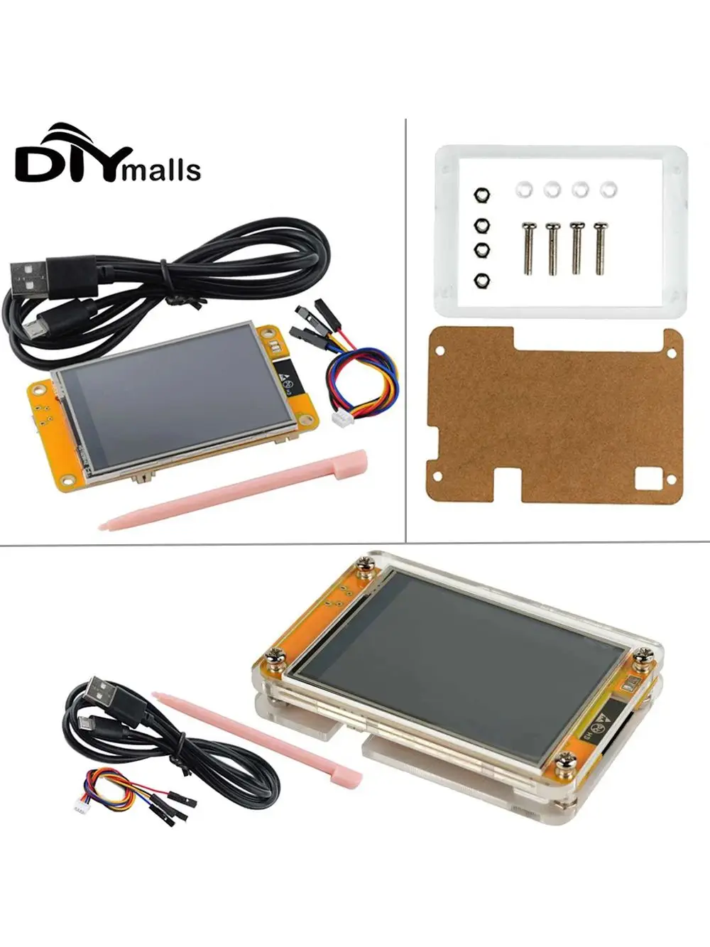 2.8 "ESP32-2432S028R ESP32 wyświetlacz ILI9341 rezystancyjny ekran dotykowy moduł TFT LCD ESP-WROOM-32 płytka rozwojowa + obudowa akrylowa — zdjęcie 2