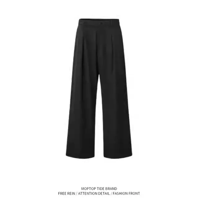 

Mr. WH Pure Color Straight Leg Men's Trousers Drapey Loose Casual Wide Leg Long Pants Autumn Trendy Brand Versatile Leisure