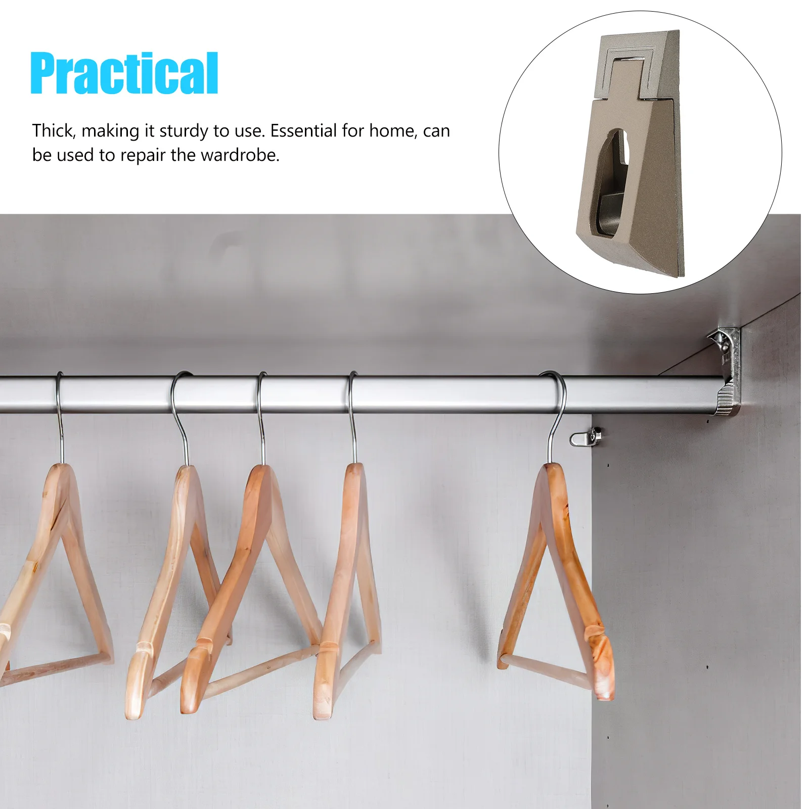 

4pcs Oval End Supports 3.3 Inch Aluminum Alloy Brackets Heavy Duty Closet Rod Support Durable Wardrobe Cabinet Bracket Space