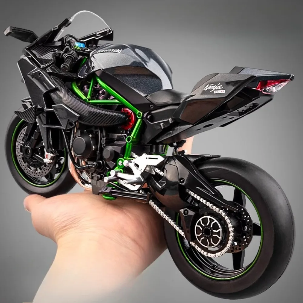1:9 Kawasaki H2R R1250 GS Motorcycle Model Toy Diecast Metal Free Steering Motorbike Collection Models Display Ornament Gifts