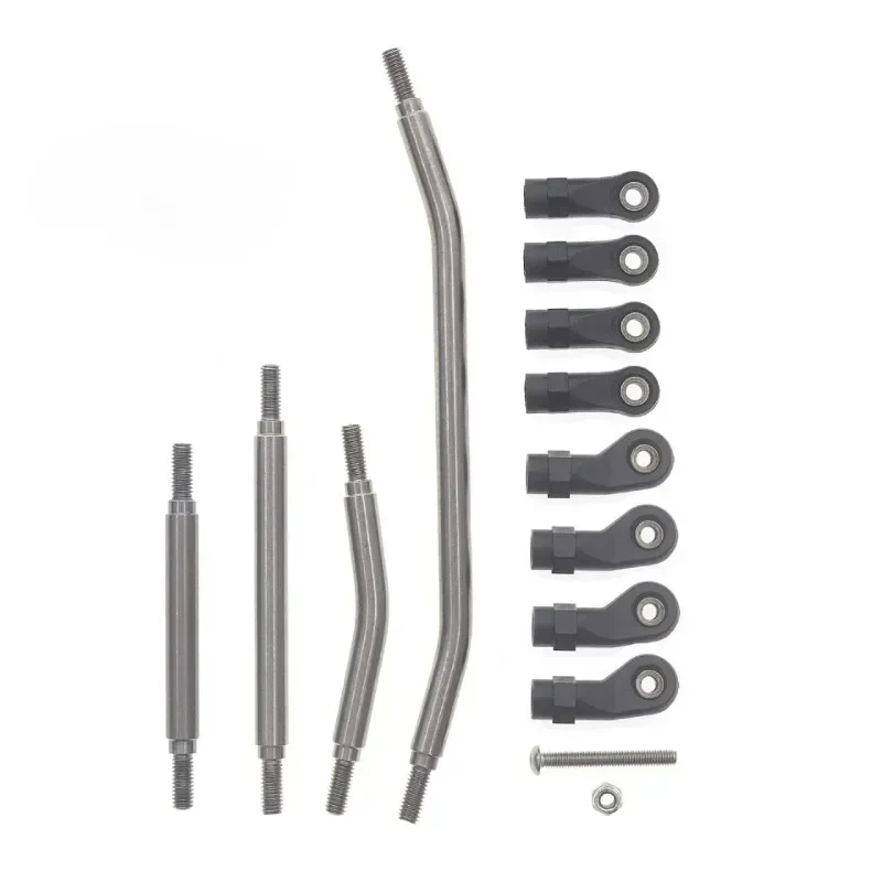 6Mm Stainless Steel Metal M4 Steering Link Rod Linkage Kit for Redcat GEN8 1/10 RC Crawler Car Upgrade Parts