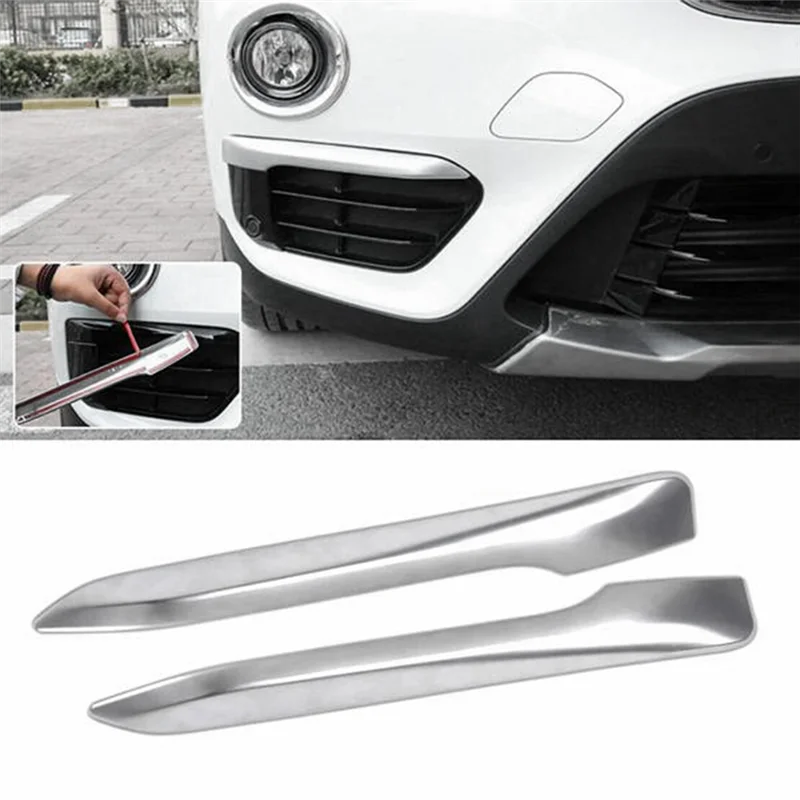 

2X Silver Chrome Plated Fog Light Cover Trim Eyebrow for BMW F48 X1 2016-2019