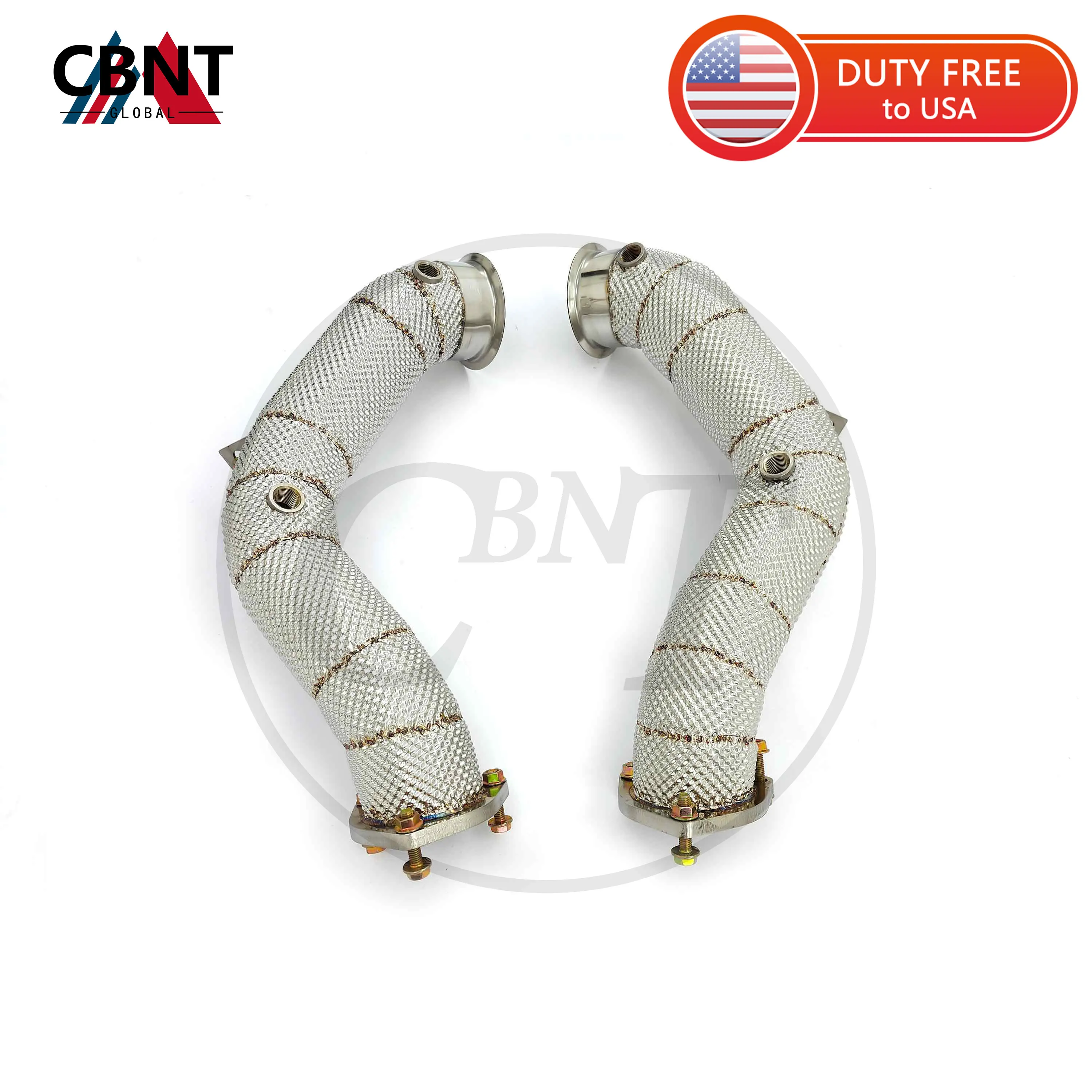 

CBNT Stainless Steel Free Flow Downpipe for Aston Martin DBX 4.0T High Performance Catless/Catted Downpipe With Heat Shield