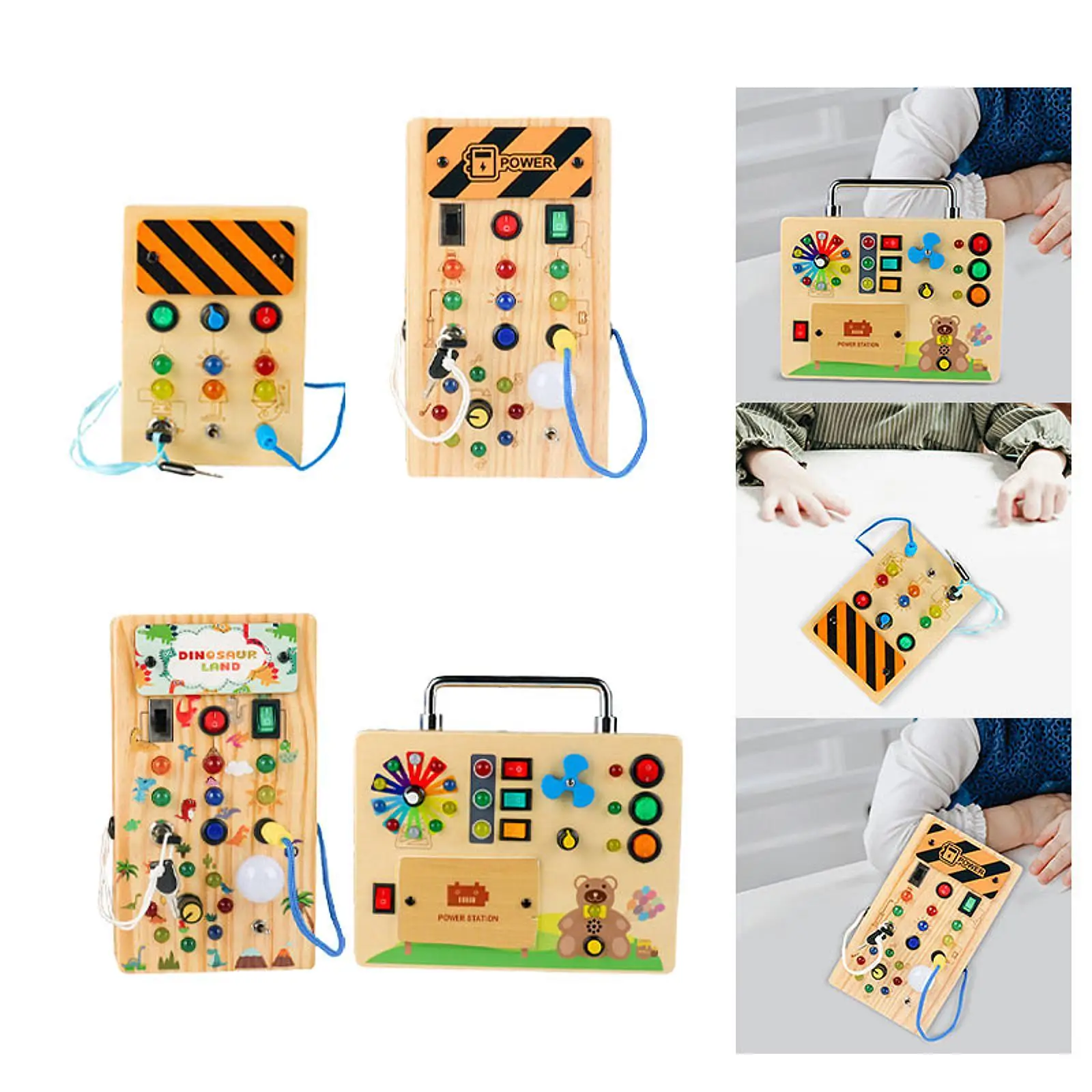 Montessori Busy Board with LED Lights Sensory Board Sensory Toy