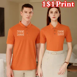 Sports quick drying polo shirt custom printed logo for men and women's workwear design DIY team culture shirt embroidery