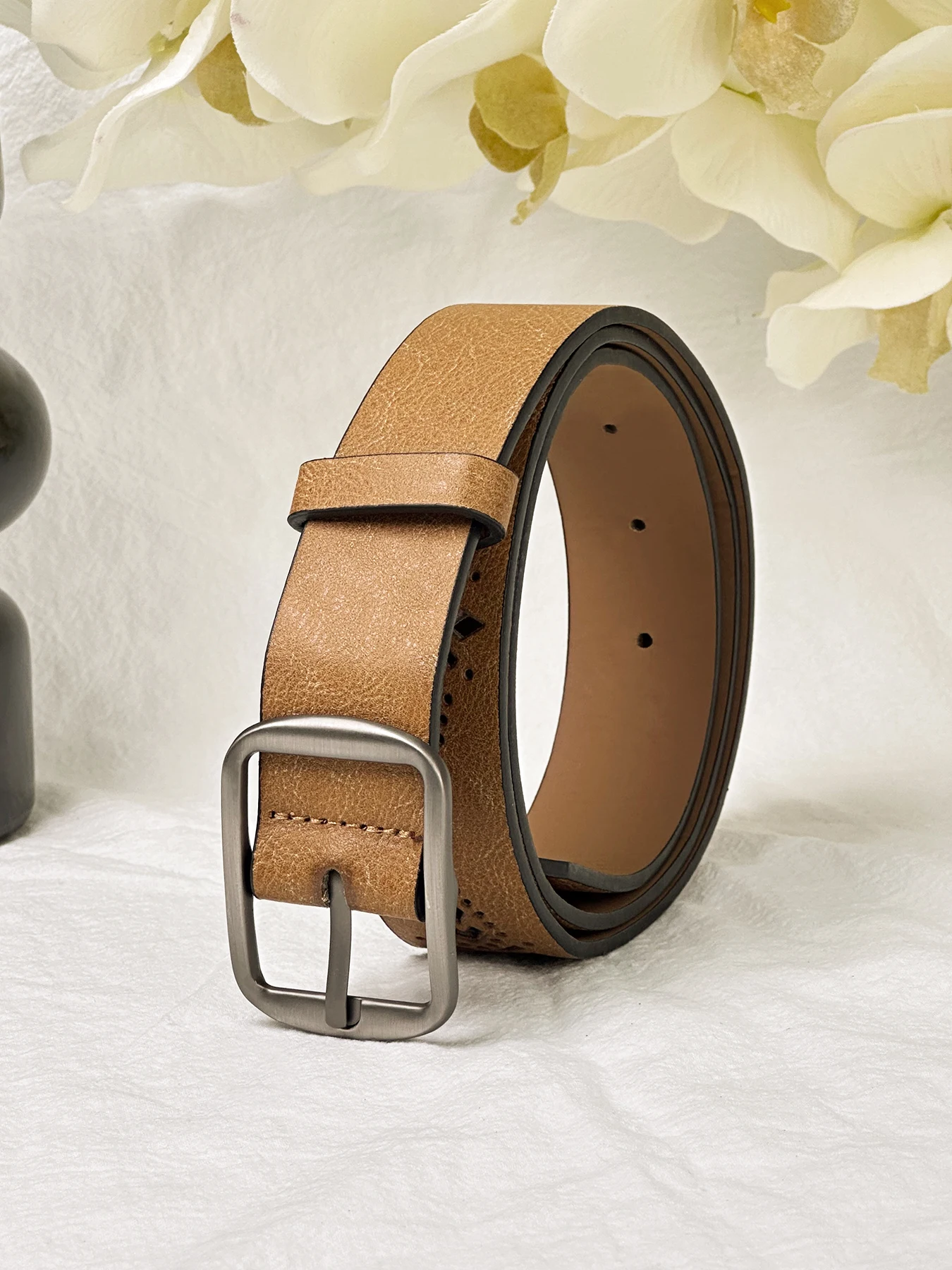 الرجعية ميلارد الرياح البني منقوشة حزام دبوس مشبك حزام المتخصصة الديكور الطالب. #6