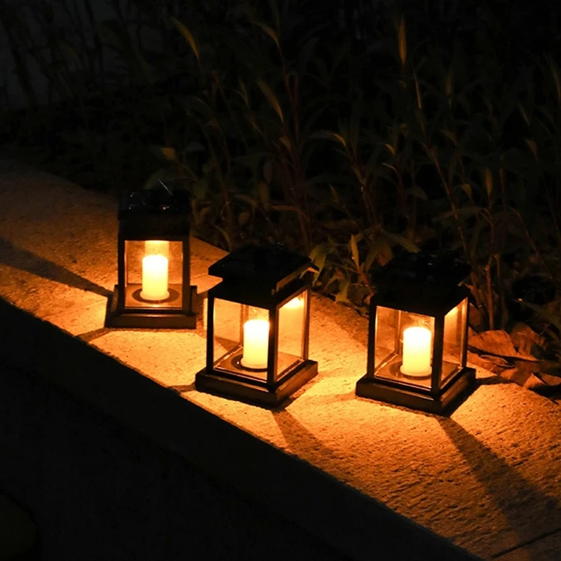 

Solar Landscape Small Palace Lamp Outdoor Waterproof Garden Lamp Lawn Camping Flameless LED Atmosphere Candle Chandelier