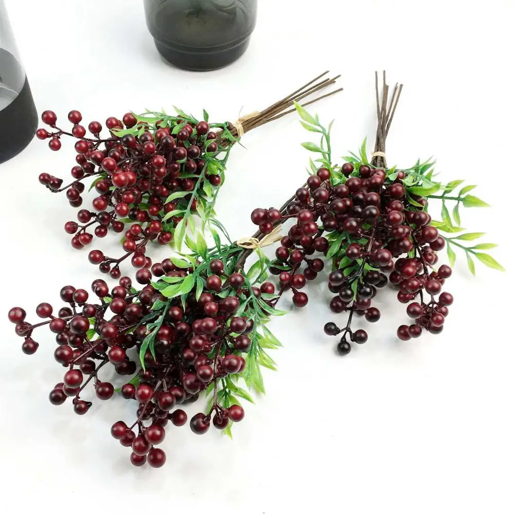 Realistic Looking Foam Berries Christmas Home Decor with Artificial Berries Realistic Simulation Berry for Christmas for Wedding