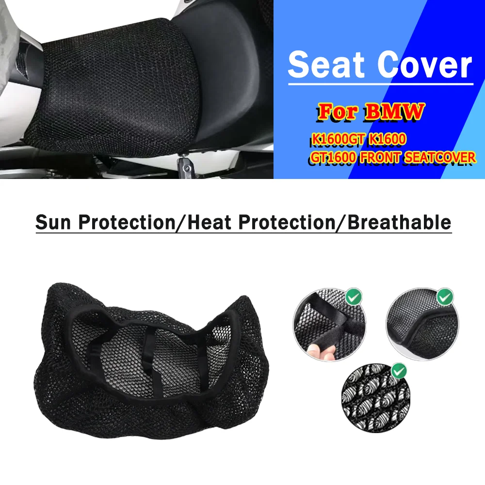 For BMW K1600GT K 1600GT K1600 GT 1600 Mesh Motorcycle Seat Cover 3D Elastic Breathable Heat Resistant Anti-Slip Protector Cover