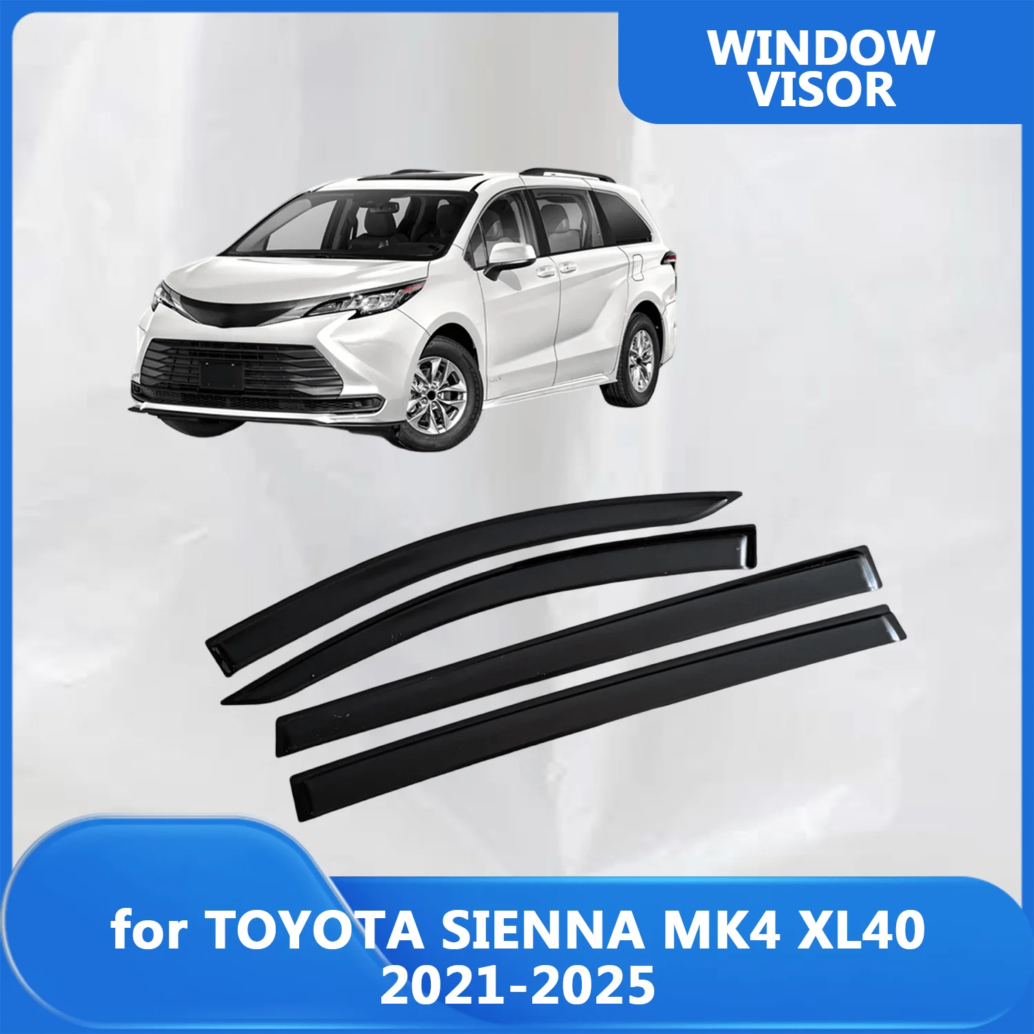 

Window Visor for TOYOTA SIENNA MK4 XL40 2021 2022 2023 2024 2025 Wind Deflectors Rain Guards Door Visor Vent