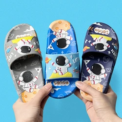 Cute Cartoon Astronaut Toddler Slippers for Boys and Girls Open-Toed Sandals