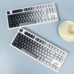 기계식 키보드용 134 키, 블랙 화이트 그라데이션 키캡, OEM 높이, PBT 더블 샷 백라이트 샤인, 측면 인쇄, GK61