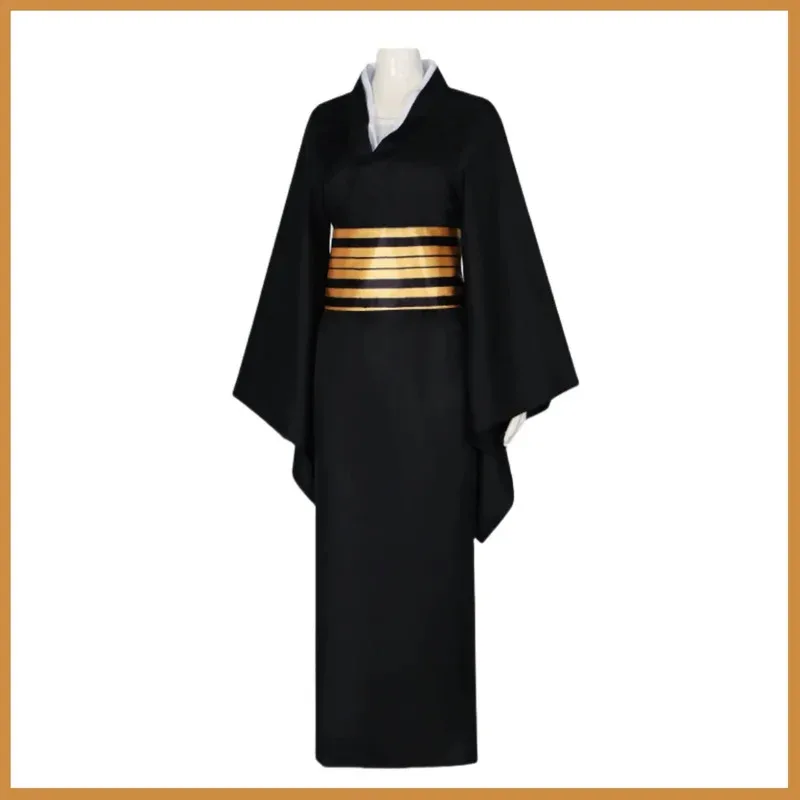 2025 aaa أنيمي شيطان القاتل ناكيمي تأثيري حلي فتاة اليابانية الأسود كيمونو هالوين الزي فستان الحمام شعر مستعار امرأة كرنفال