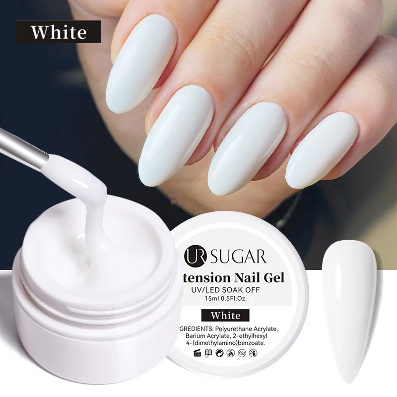 UR SUGAR 15 ml Verlängerung Nagel Gel Nagellack Nägel Fingerform Klar Nude Pink Nail Art Camouflage Hartgel Acryl Nagel Maniküre