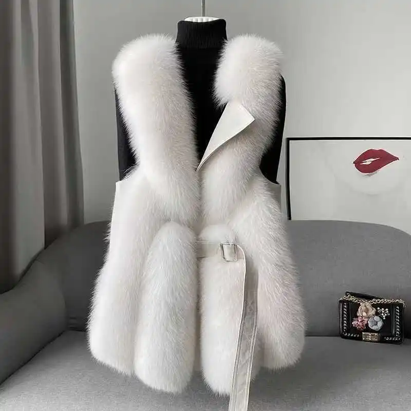 

New Imitation Fox Fur Vest Female Slim Slim Slim Fashion Young Internet Celebrity Solid Color Coat Imitation Fur