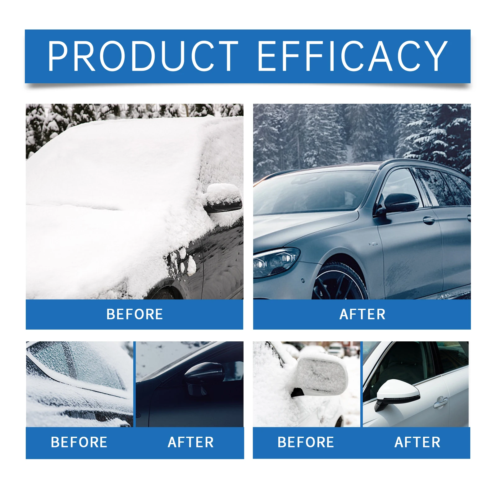100ml Ice Melt Spray for Cars Instant Deicer for Windshield Wipers Locks Prevents Glass Cracking Extreme Cold Weather Autocare
