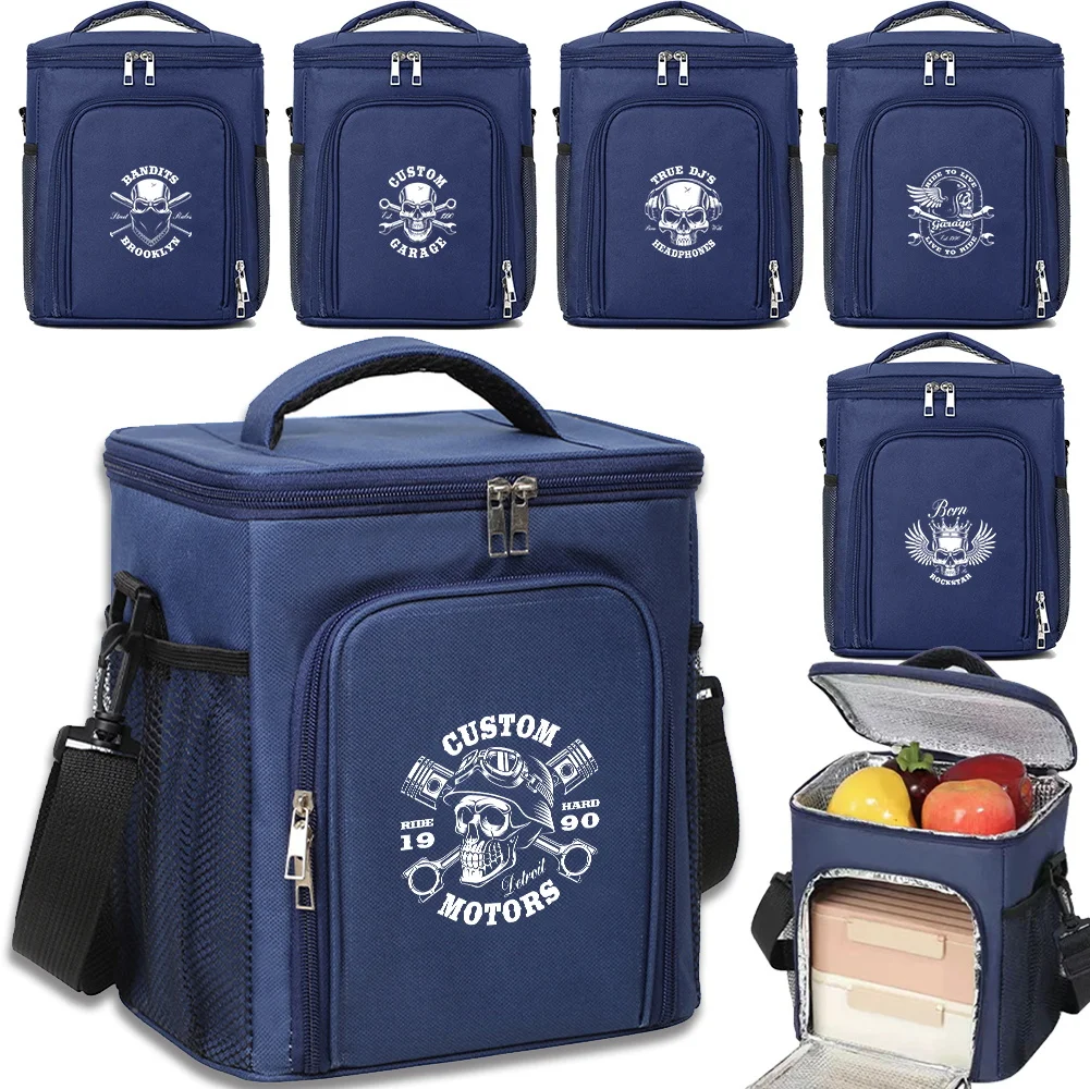 

Ice Pack Front Opening Double-layer Skull Printing Series Portable Family Outdoor Activities Durable Simplicity Insulated Bags