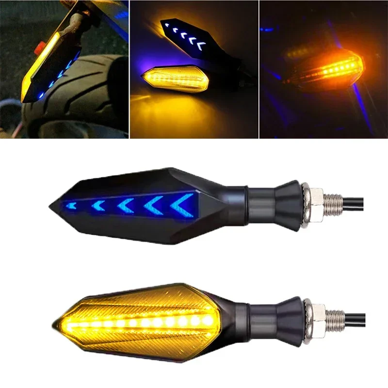 

2Pcs LED Two Color Motorcycle Taillight Running Water Turn Signal Indicator Motorcycle Refitting Steering Light Moto Accessories