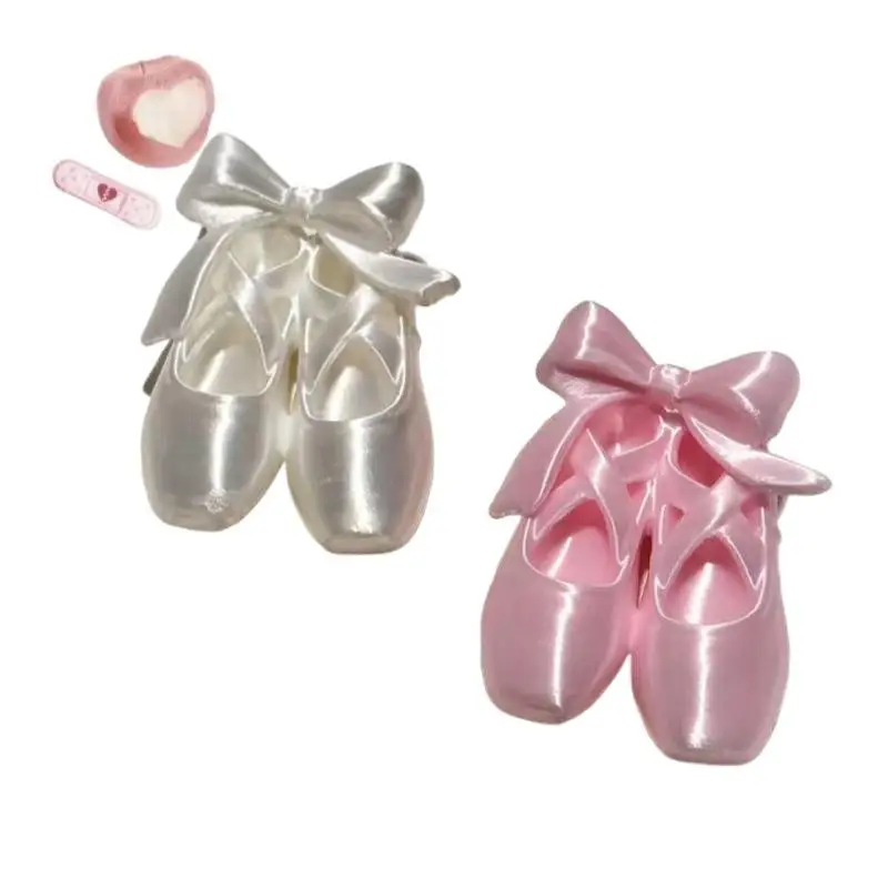 Llavero de moda con forma de zapatillas de ballet, adorno colgante, encantadores colgantes decorativos para guardar cables de auriculares