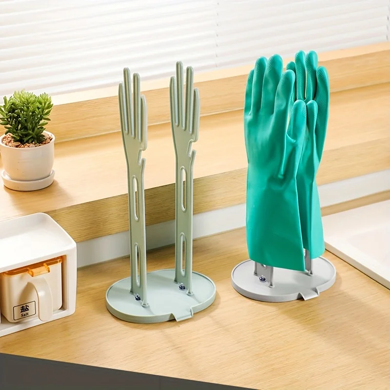 1PC Kitchen Glove Stand Holder Rubber Glover Dryer Rack Towel Holder Drain Countertop Storage Rack Kitchen Sink Accessories Tool
