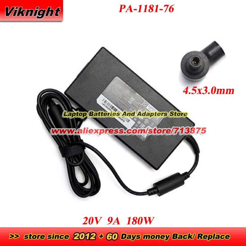 PA-1181-76 AC Adapter 20V 9A 180W Power Supply for THUNDEROBOT 911 2023 Wild Hunter Gaming Laptop Charger 4.5x3.0mm