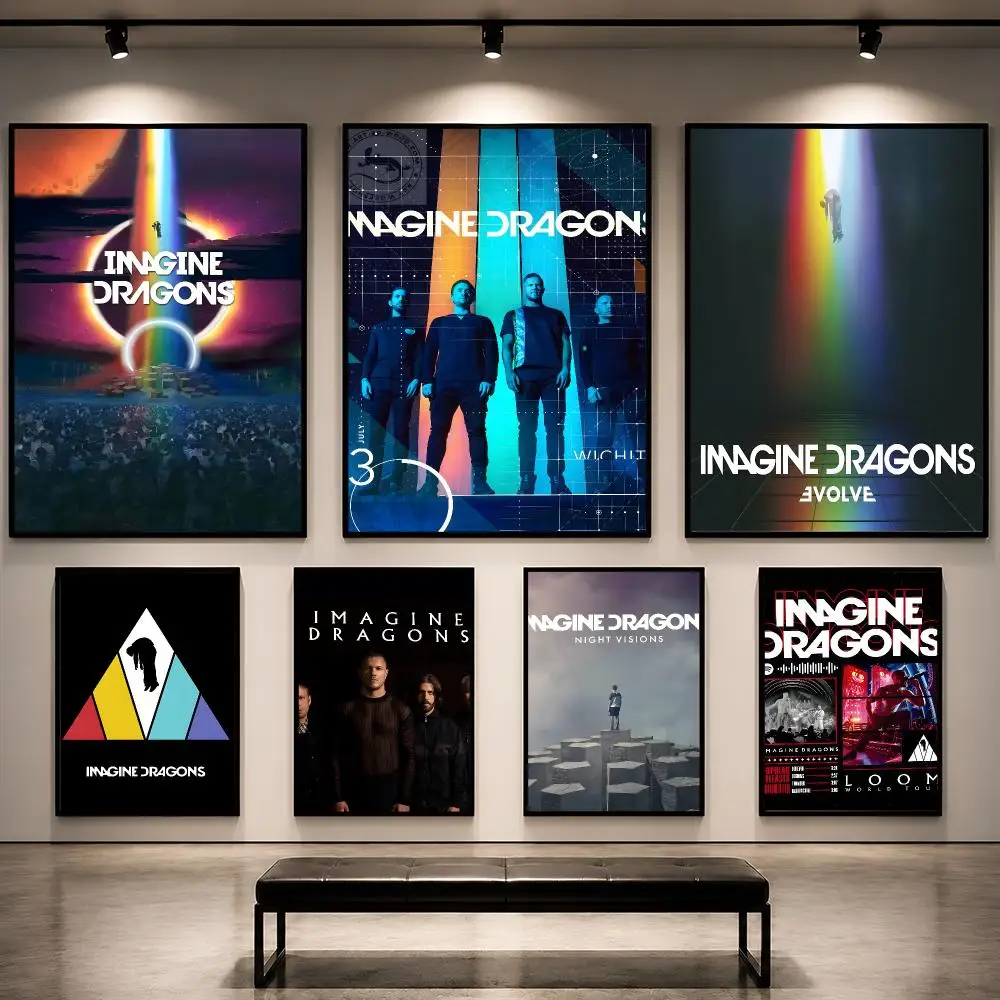 Band Imagine Dragons Alternative Poster Removable PP Decorative Poster Water-Resistant Print Apartment Dorm Office Cafe Gift