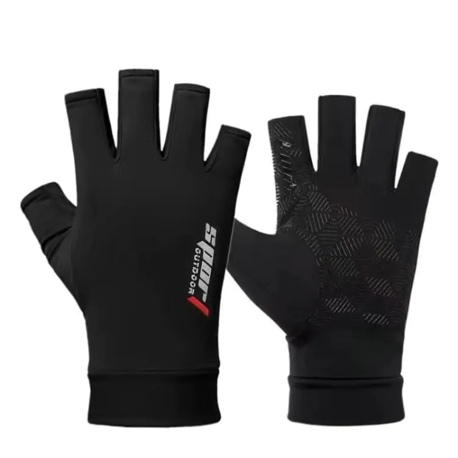 

Sun-UV-Protection-Gloves for Men Women Fingerless Driving Gloves Non-Slip Half Finger Hiking Workout Gloves for Outdoor