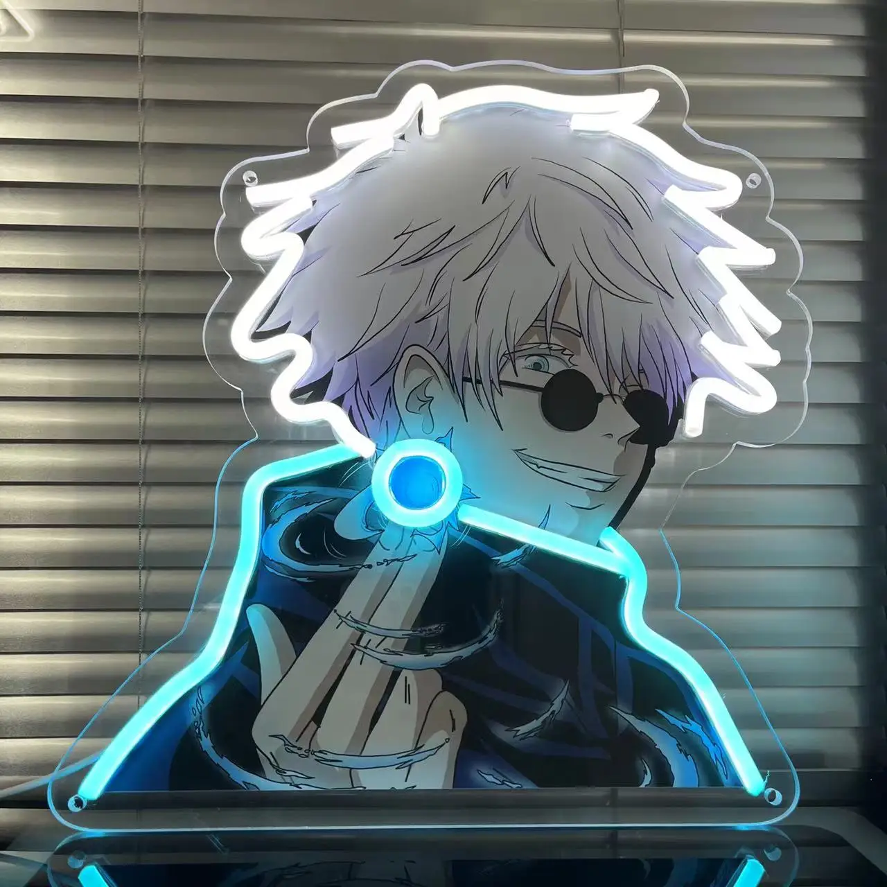Insegna al neon personalizzata Animes Jujutsu Kaisen Gojo - Luce notturna in acrilico a LED per la casa, decorazione della camera da letto alimentata tramite USB, regalo per la decorazione della sala giochi