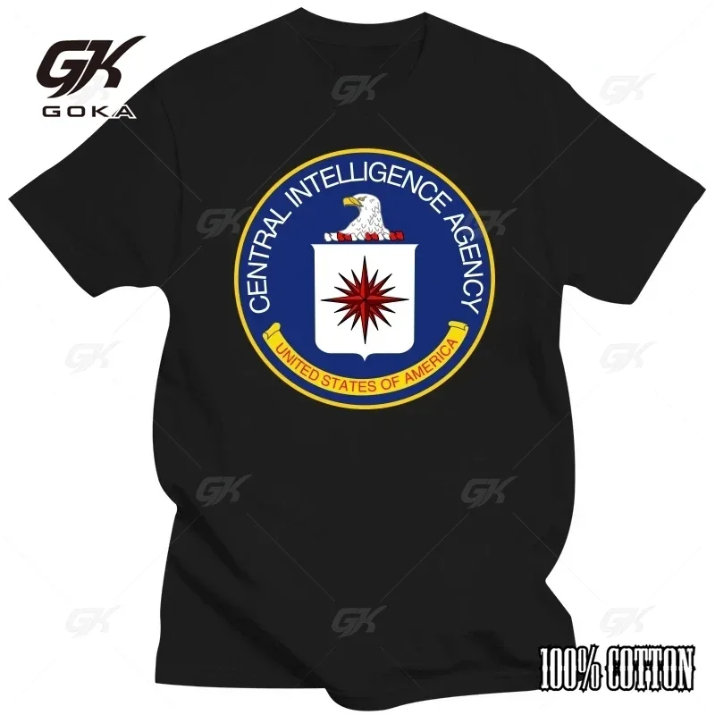 الولايات المتحدة الأمريكية CIA تي شيرت رجل كول قصيرة الأكمام مضحك الرجال القطن التي شيرت بلايز تي شيرت الهيب هوب تيز Harajuku الشارع الشهير الوزن الثقيل البلوز