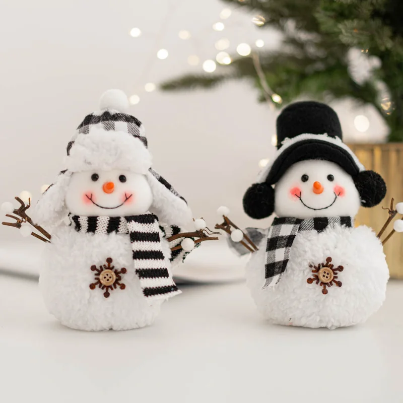 

1 шт., плюшевая игрушка-снеговик, милые мультяшные рождественские украшения, украшение для рабочего стола, новогодние подарки для мальчиков и девочек