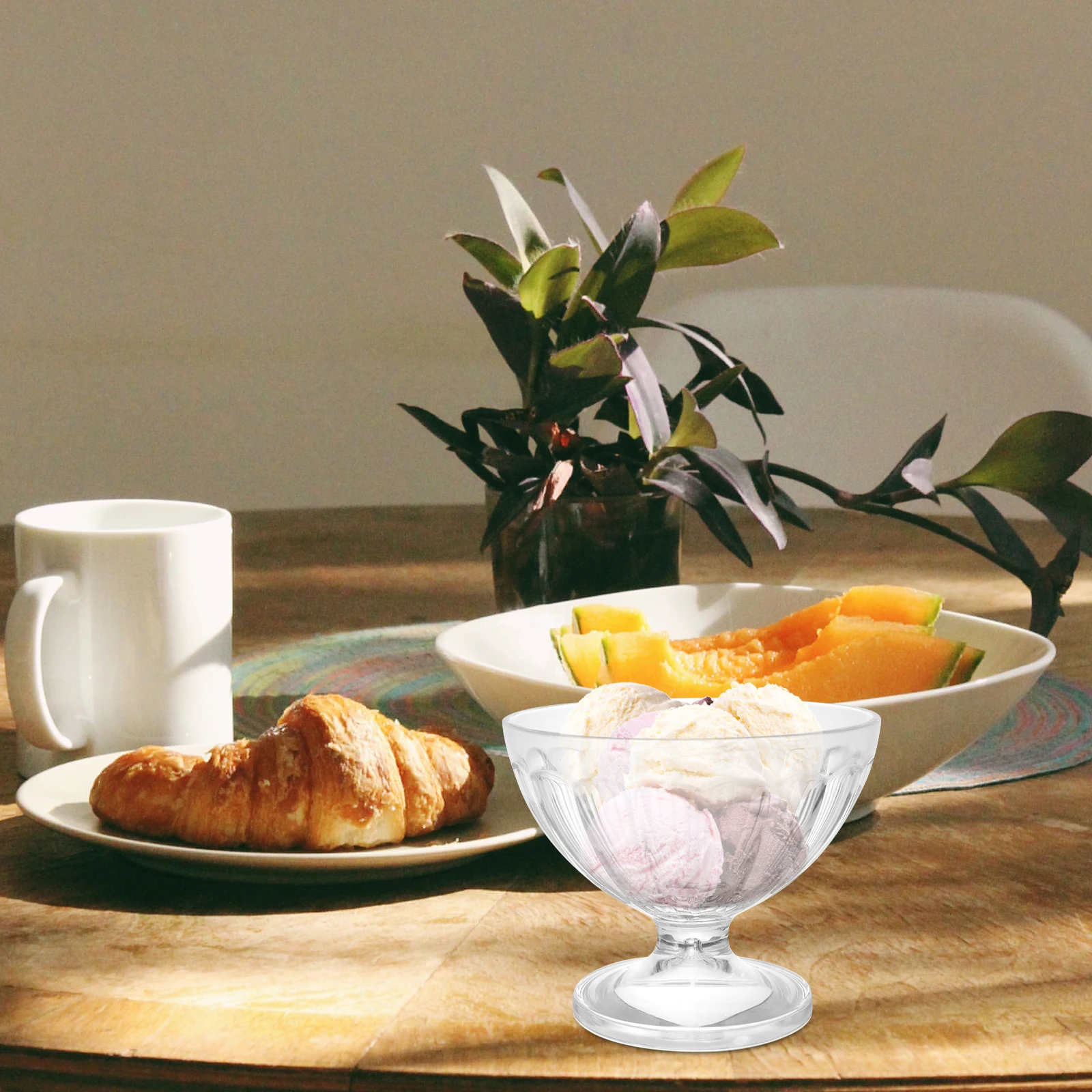 

Clear Acrylic Dessert Cup Transparent Ice Cream Bowl Multipurpose Party Home Bar Ktv Easy Grip Safe Design Novelty