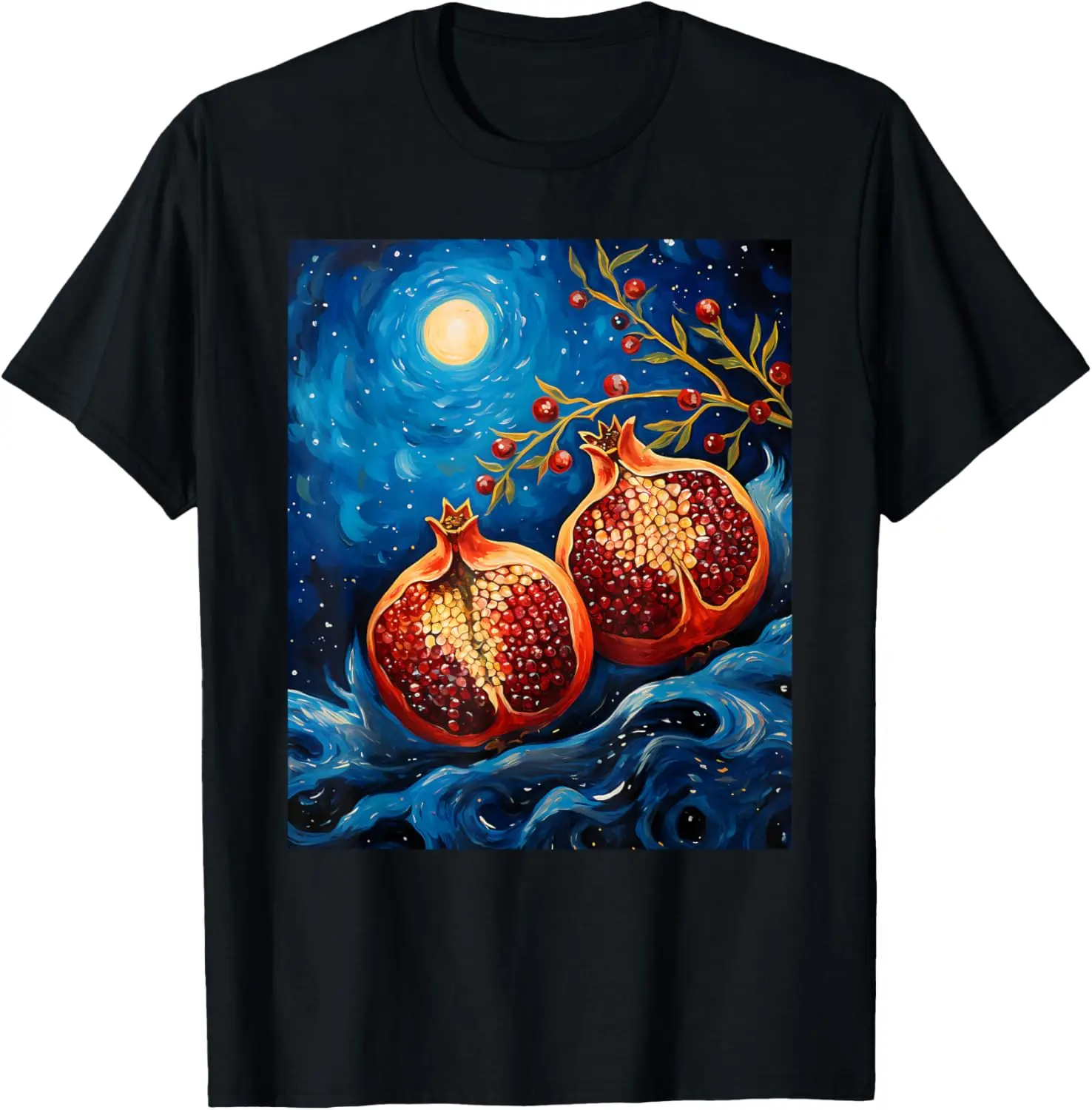 

Surrealism Starry Night Pomegranate T-Shirt