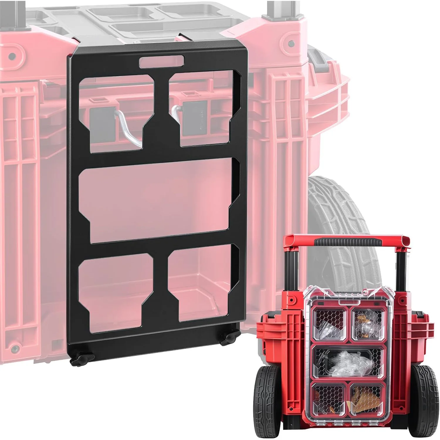 Mounting Plate Compatible with Milwaukee 48-22-8427 Packout Toolbox, Attaches to Rolling Toolbox Handle