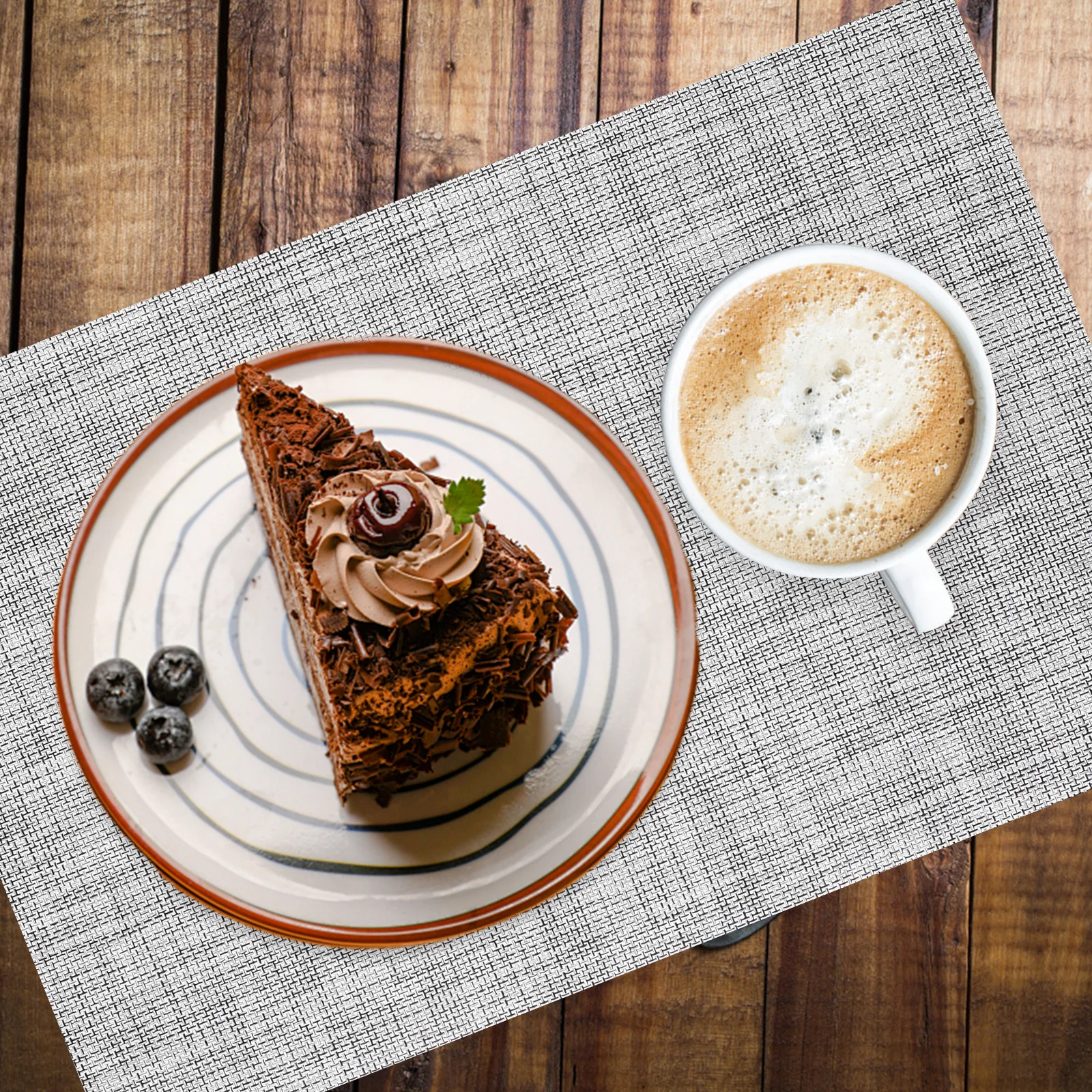 

6 Pcs Pvc Coaster Heat Insulation Coffee Table Mat Dining Placemat Plate Light Grey Decorative Mats Office