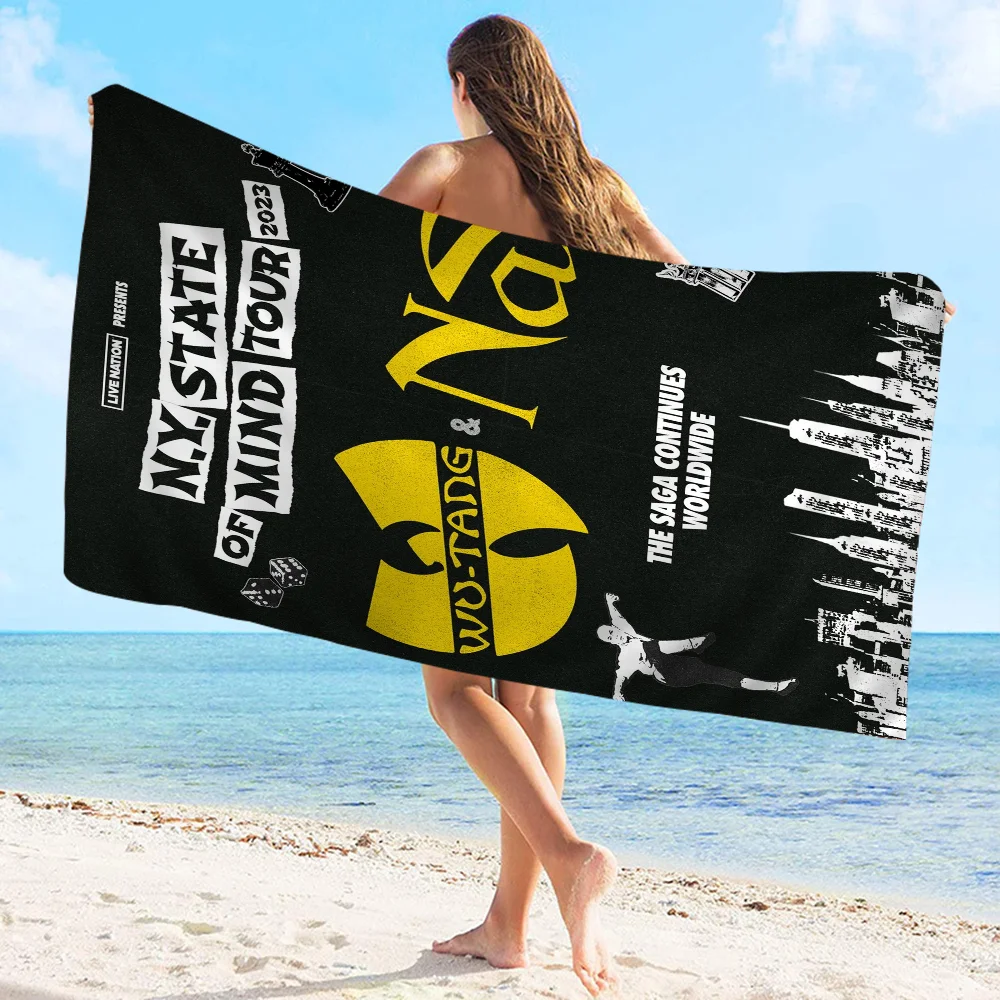 WU-T--TANG CLAN Band Beach Towels Shower Towel Sauna Travel Spa Microfiber Quick Dry Gym Accessories Cute Room Decor