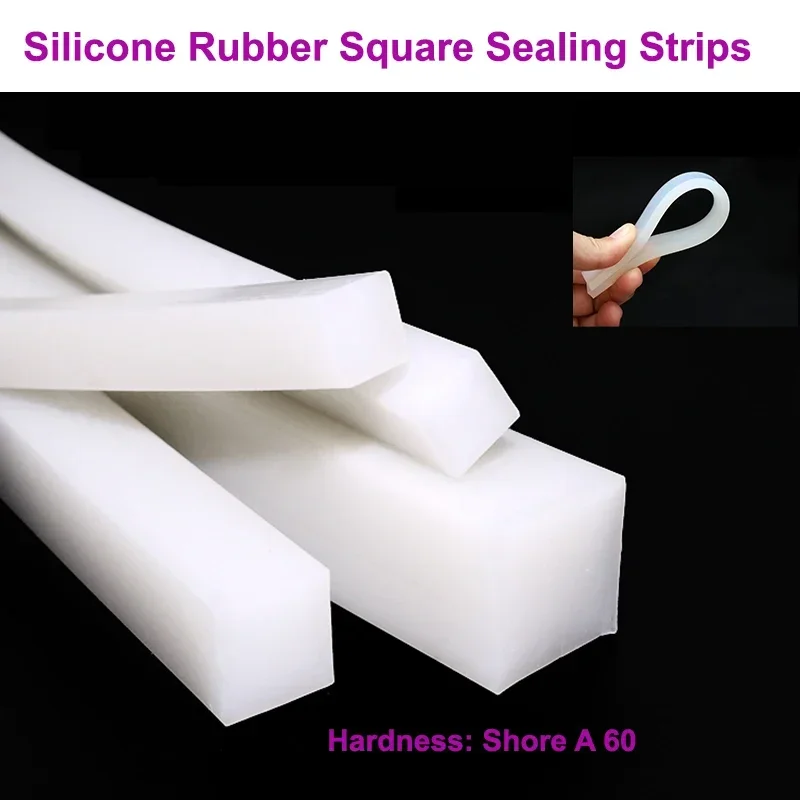 

Silicone Rubber Square Solid Sealing Strips 5mm x 5mm/10mm/15mm/20mm/30mm High Temperature Resistant Seal Strip Weatherstrip