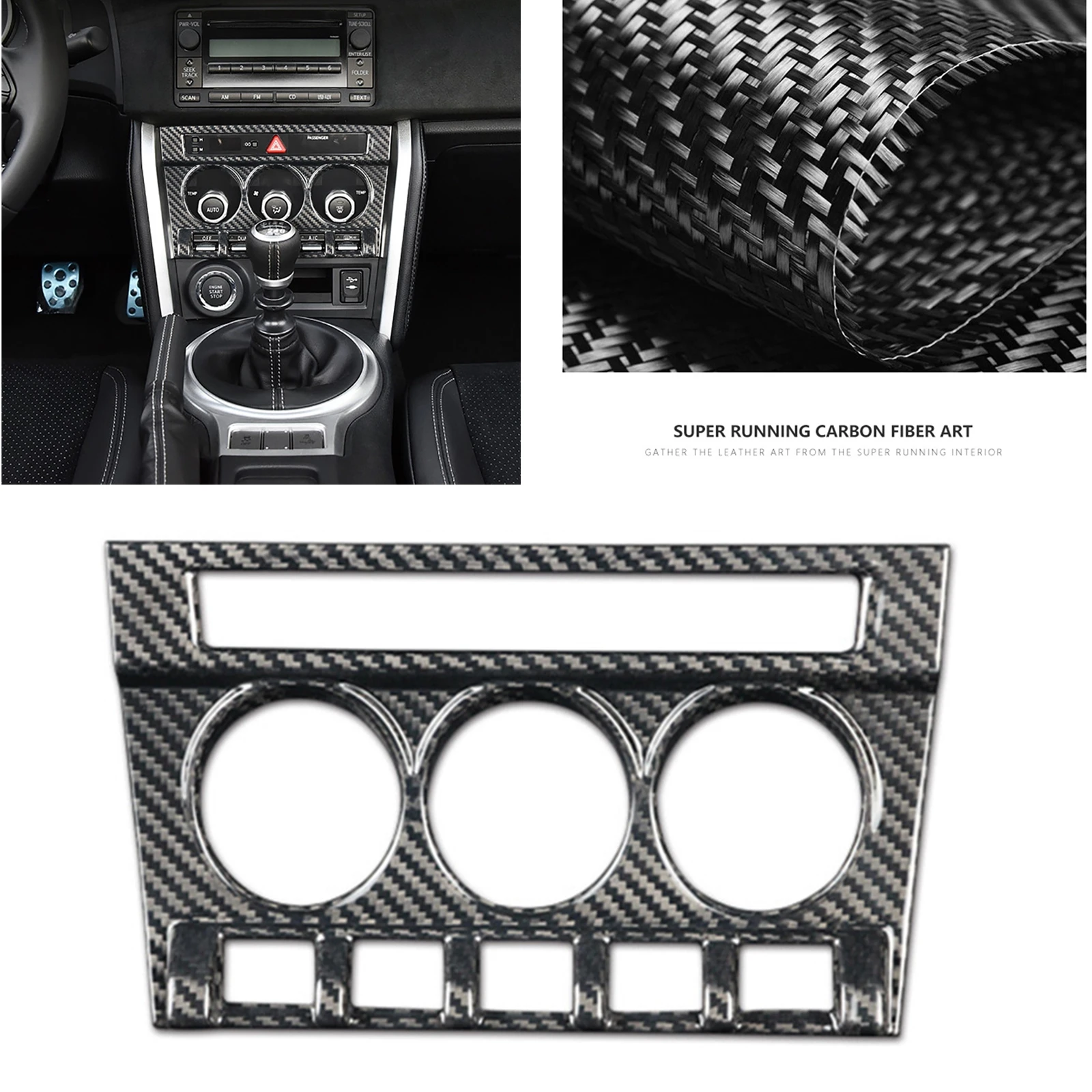 

1pc Carbon Fiber A/C CD Control Panel Cover Trim For Subaru BRZ Toyota 86 FR-S 2012-2020