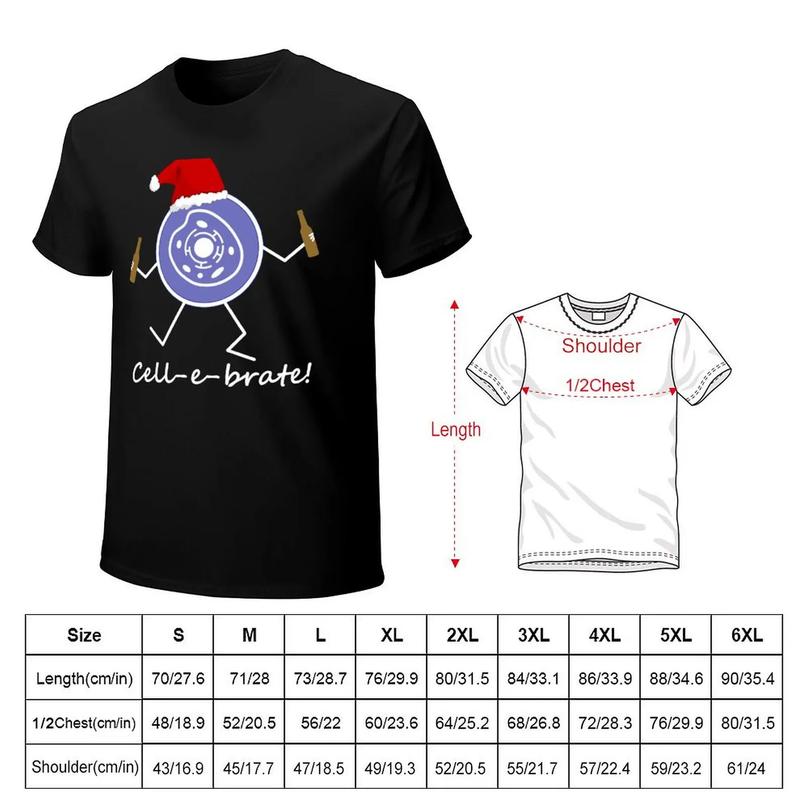 Funny Biology T Shirt-Christmas Cell-e-brate for Women Men Tee Gift T-Shirt Trendy Casual Short Sleeve Shirt