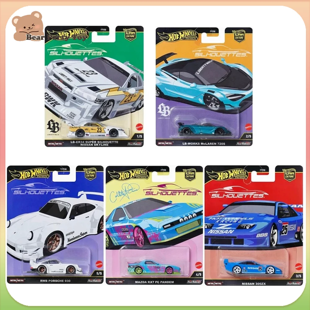 Hot Wheels Car Culture 1/64 Series Fpy86 Alloy Car Model Silhouette Lbwk Porsche Rwb Simulation Cars Model Boys Birthday Gift