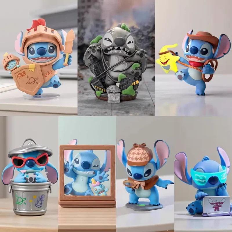 

Новинка 2025, оригинальная серия Stitch City Adventure, слепая коробка, коллекционная фигурка, модные игрушки, кулон, брелок, украшение для рабочего стола, подарок