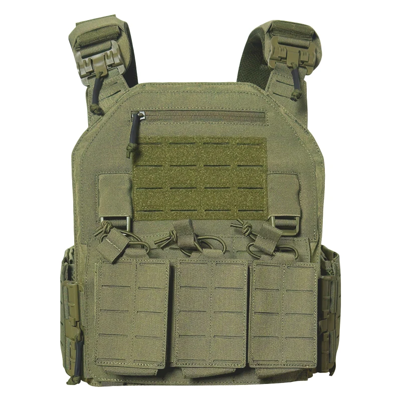 Tactical Vest - Versatile outdoor lightweight vest Hunting Support Adjustable MOLLE vest with three magazine bags